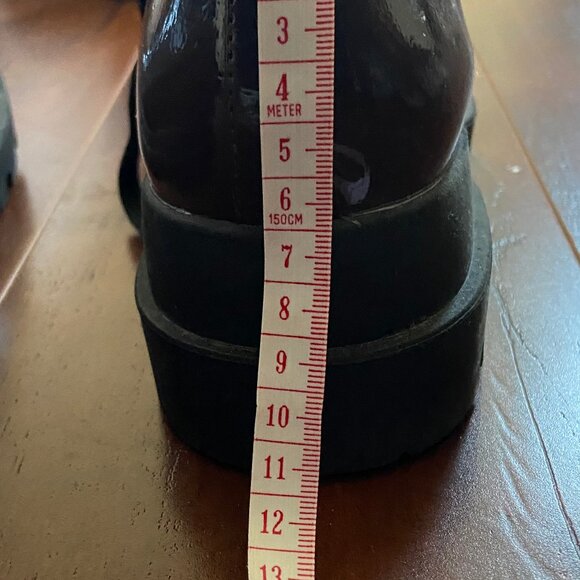 Chunky Lace-Up Platform Patent Shoes - Brown - Picture 7 of 9